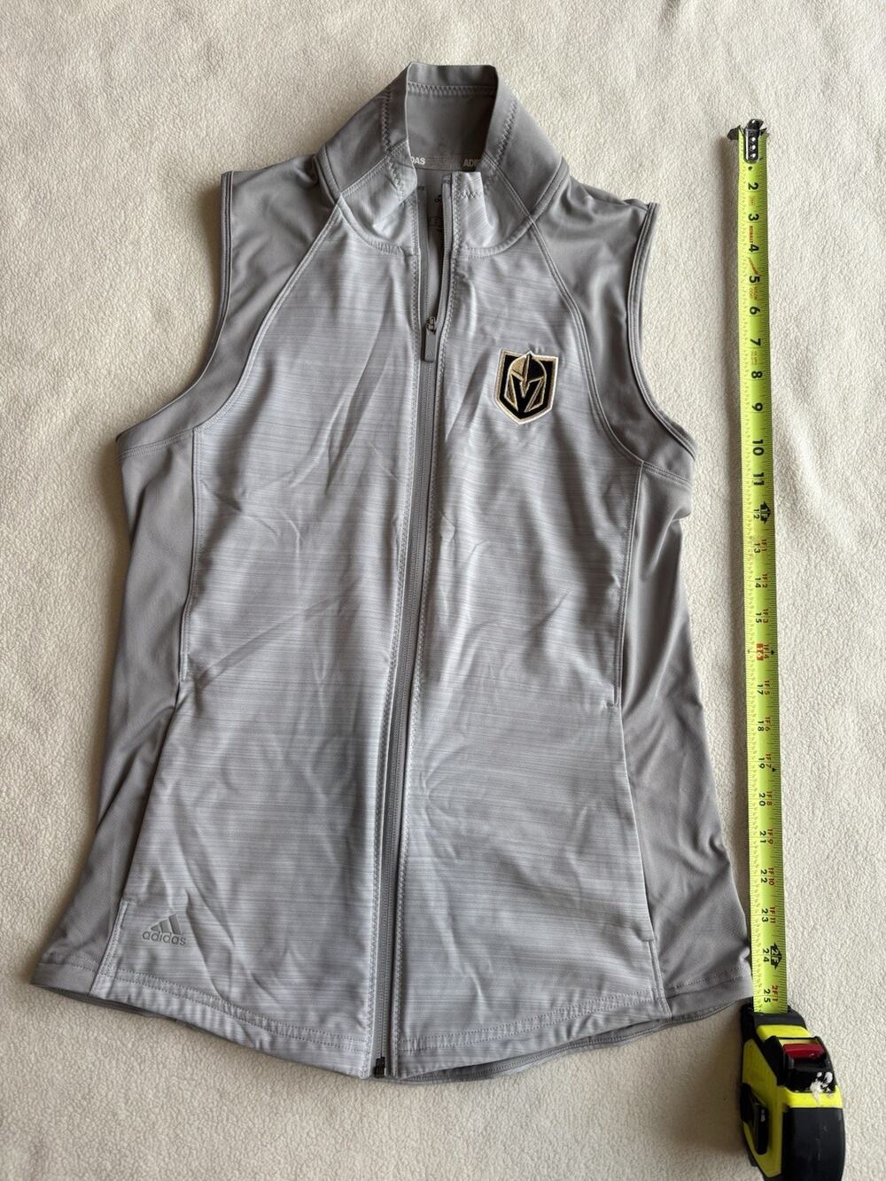 adidas Vegas Golden Knights NHL Hockey Gray Full Zip Sleeveless Vest Size S